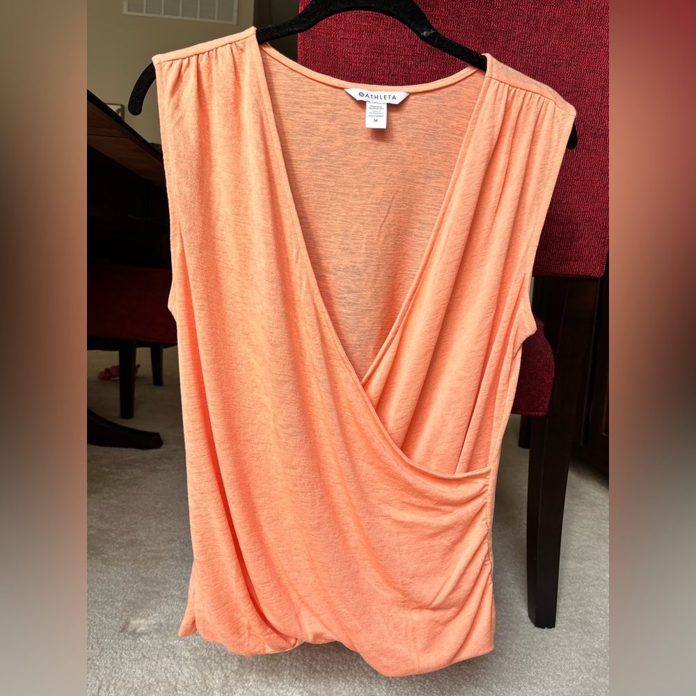 Peach Athleta Breezy Wrap Tank, NWOT, Size M
